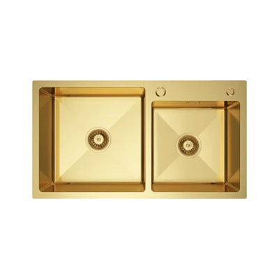 Luksuzni kuhinjski sudoper Nano Gold s dvo-zdjelom